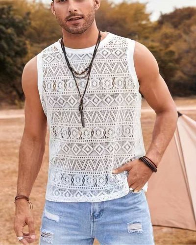 Men's Casual Hollow Sexy Vest Plus Size